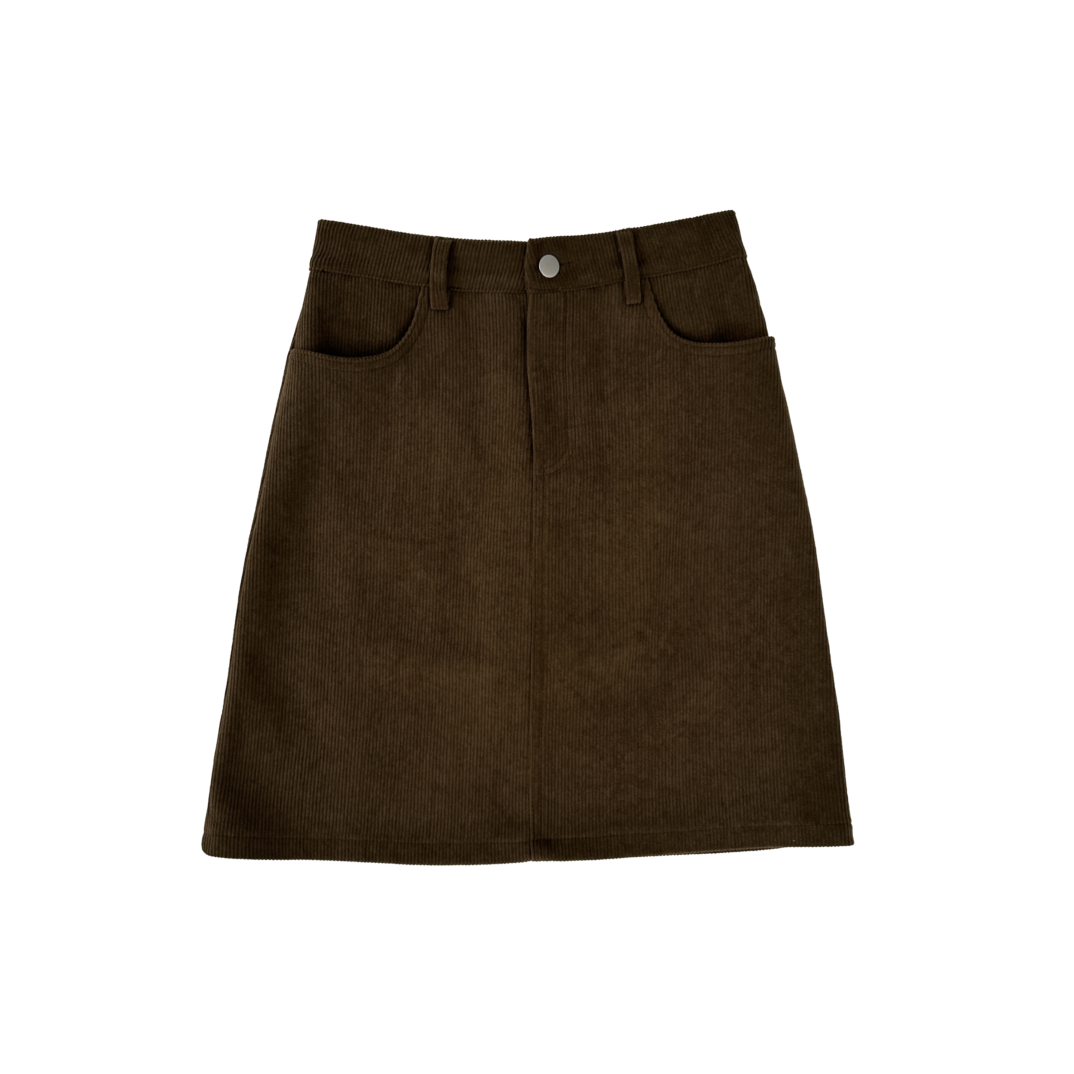 Corduroy High Waist A Line Midi Skirt