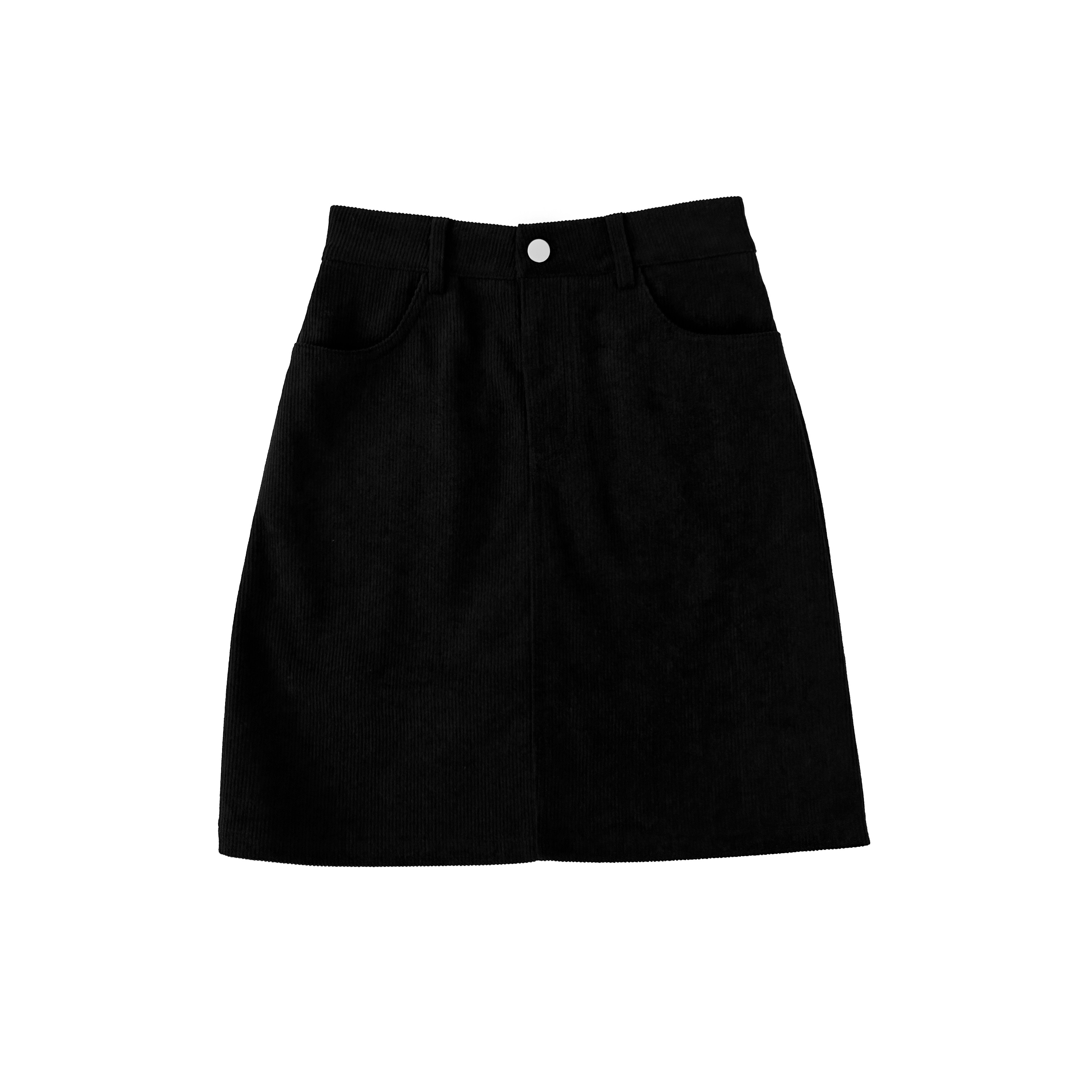 Corduroy High Waist A Line Midi Skirt