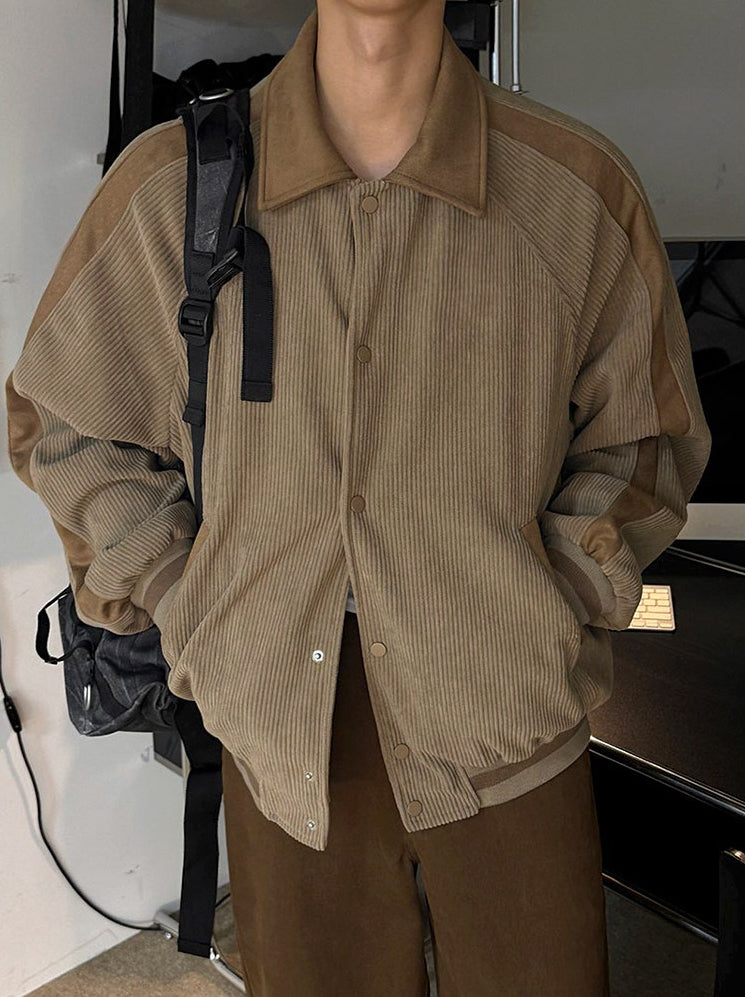 Corduroy Lapel Jacket Casual Loose Commute Outerwear
