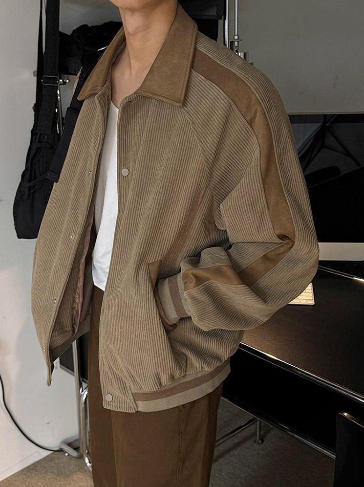 Corduroy Lapel Jacket Casual Loose Commute Outerwear