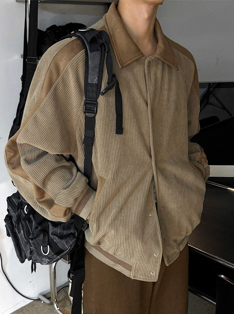Corduroy Lapel Jacket Casual Loose Commute Outerwear