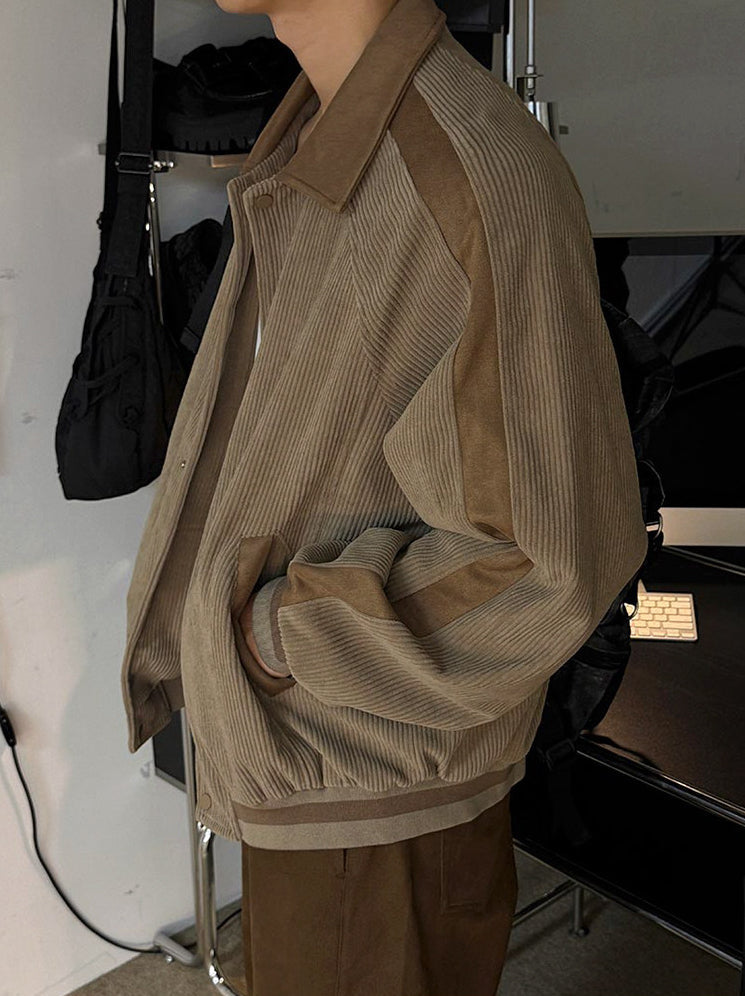 Corduroy Lapel Jacket Casual Loose Commute Outerwear