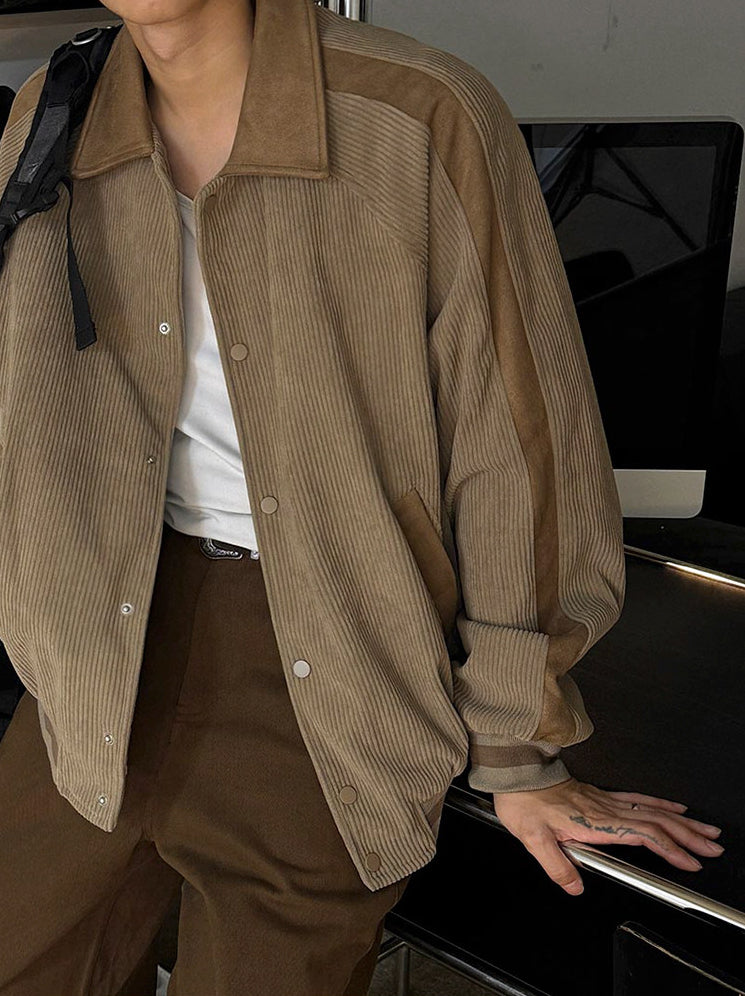 Corduroy Lapel Jacket Casual Loose Commute Outerwear