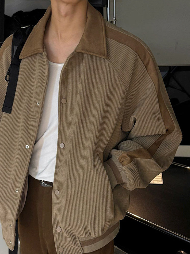 Corduroy Lapel Jacket Casual Loose Commute Outerwear