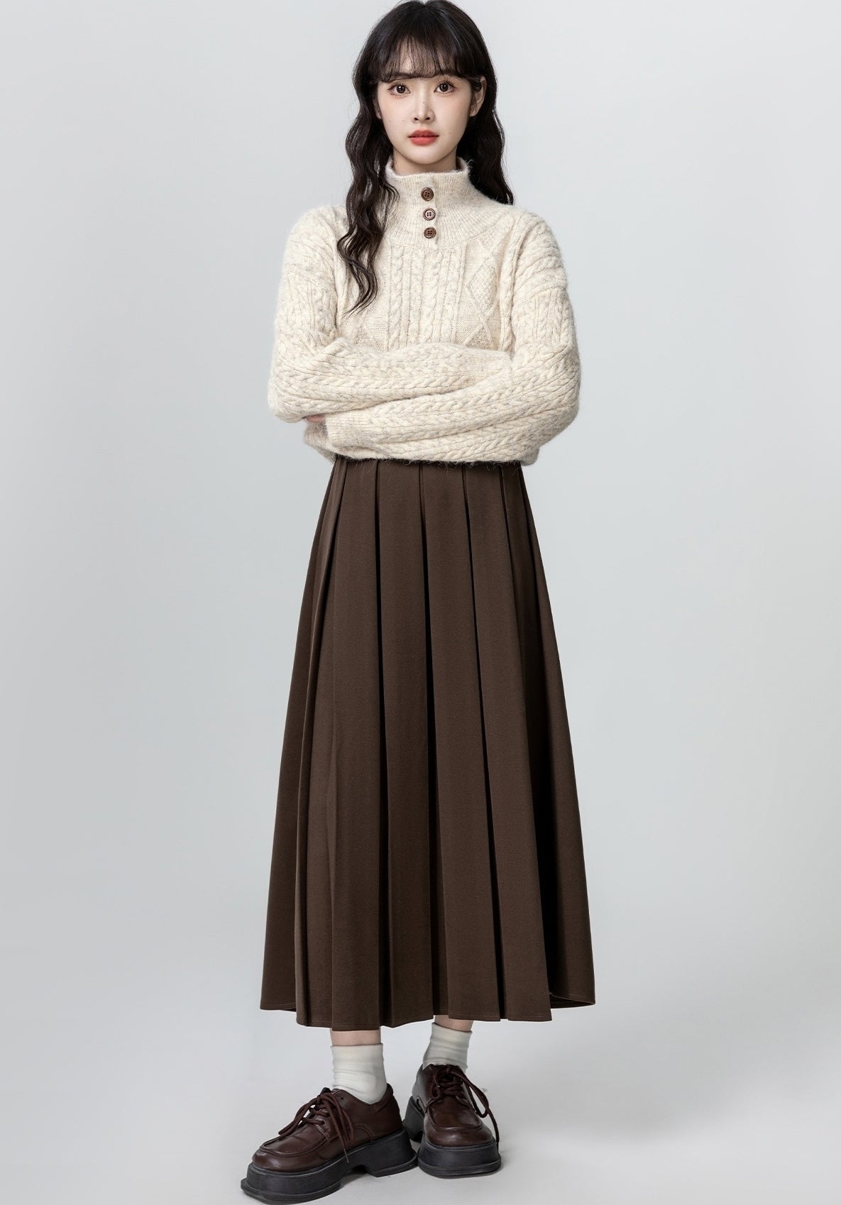 Cozy Cable Knit Turtleneck Sweater Pullover