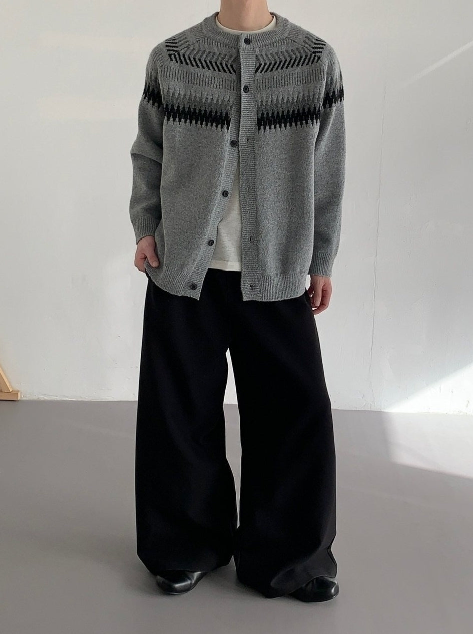 Cozy Fair Isle Knit Cardigan Sweater Jacket