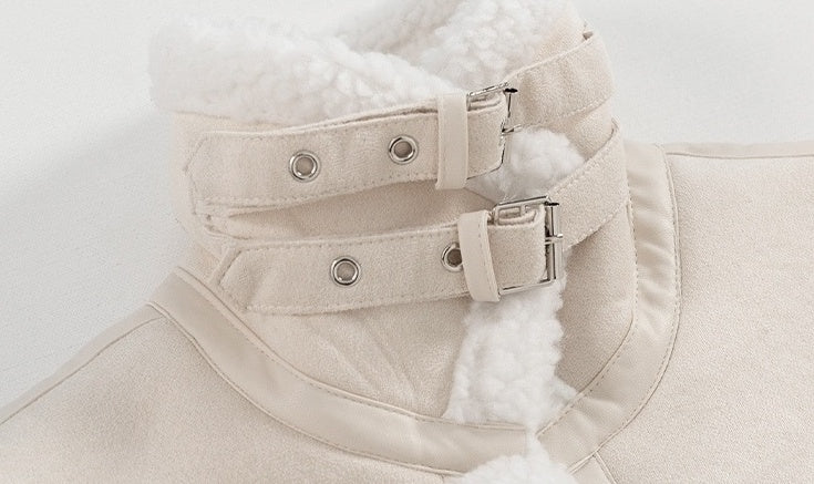 Cozy Fleece Jacket Casual Motorcycle Style