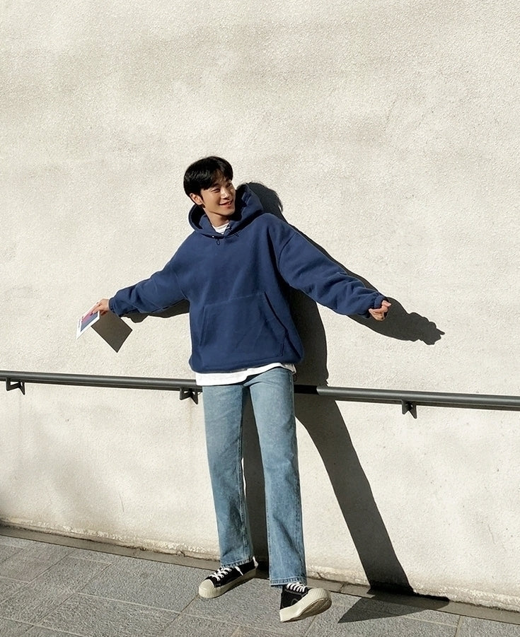 Cozy Fleece Lined Hoodie Casual Oversized Pullover