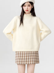Cozy High Neck Knit Sweater For Layering