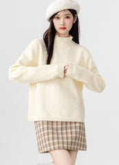 Cozy High Neck Knit Sweater For Layering