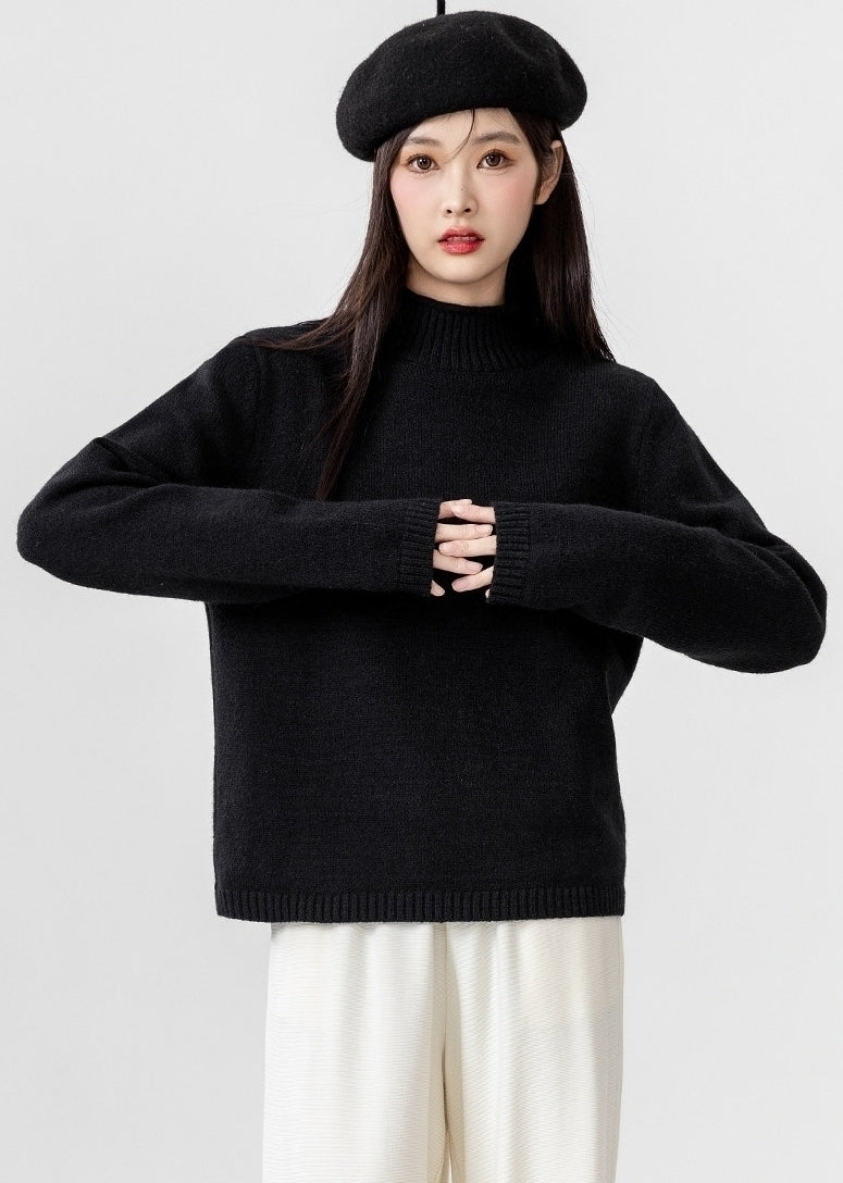 Cozy High Neck Knit Sweater For Layering