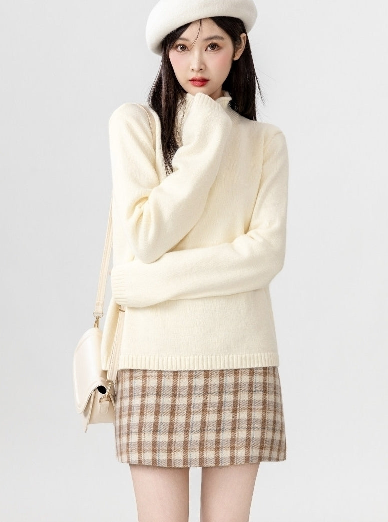 Cozy High Neck Knit Sweater For Layering