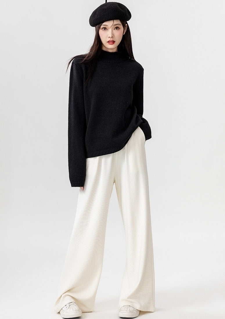 Cozy High Neck Knit Sweater For Layering