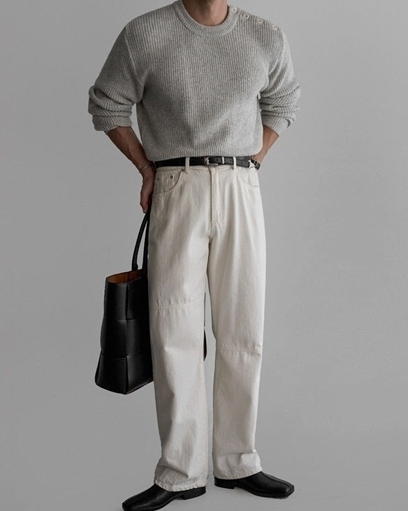 Cozy Knit Crewneck Sweater Classic Casual Style