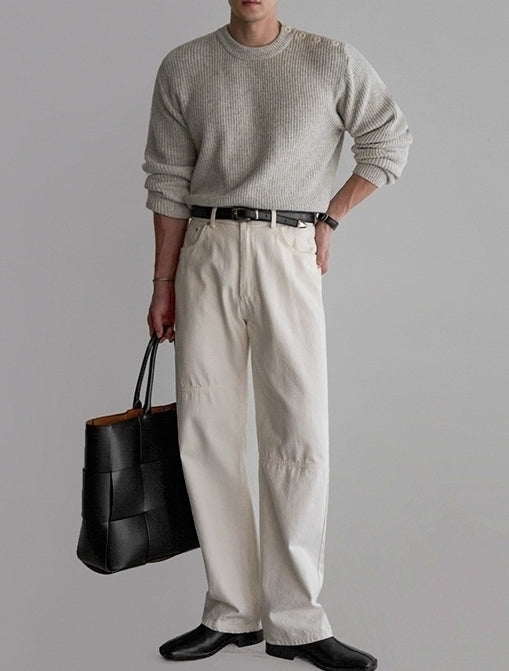 Cozy Knit Crewneck Sweater Classic Casual Style