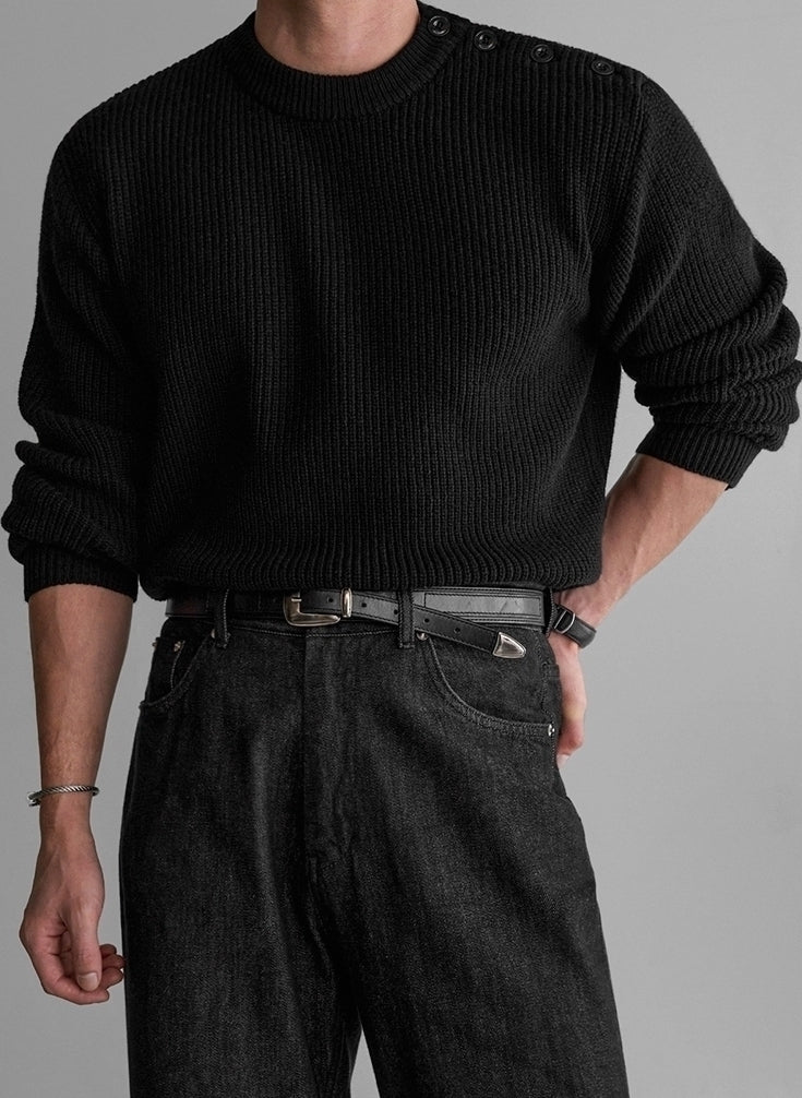 Cozy Knit Crewneck Sweater Classic Casual Style