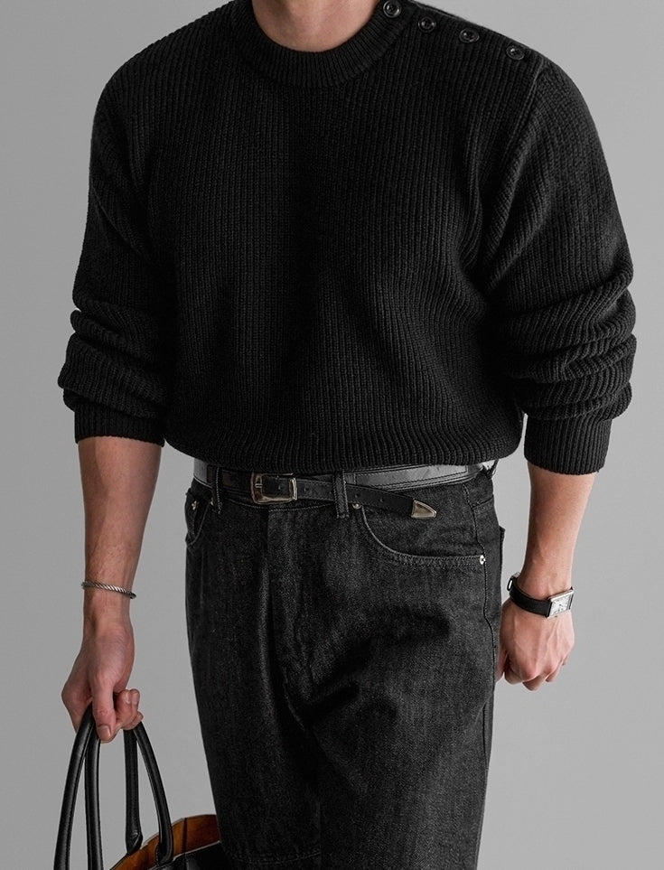 Cozy Knit Crewneck Sweater Classic Casual Style