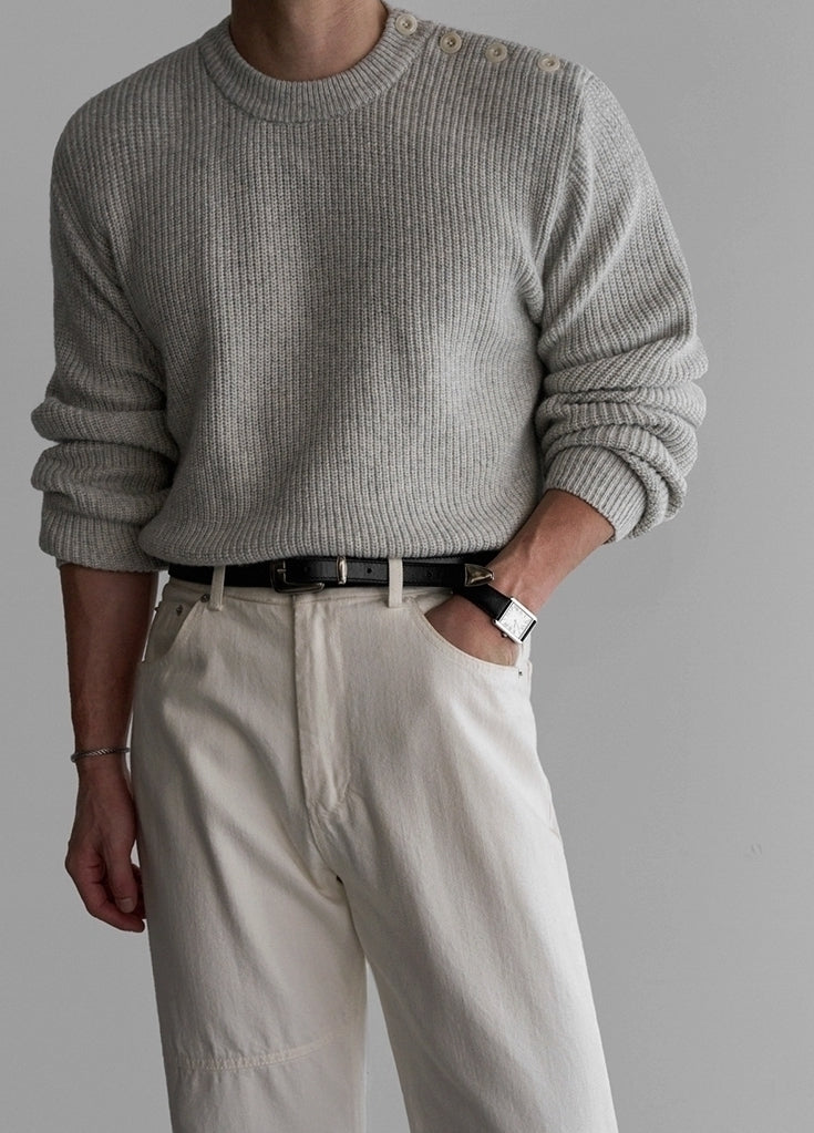 Cozy Knit Crewneck Sweater Classic Casual Style