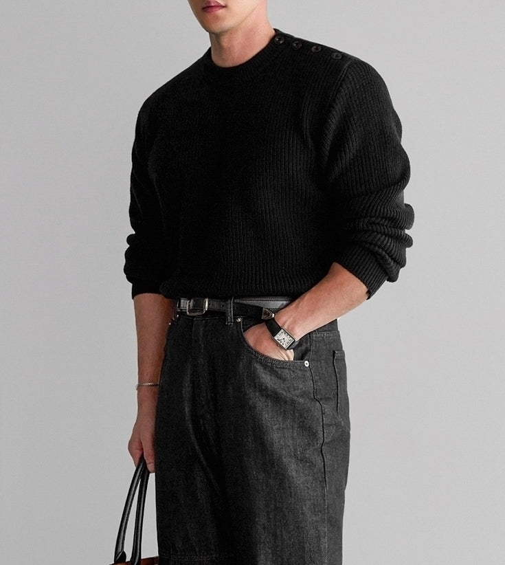 Cozy Knit Crewneck Sweater Classic Casual Style