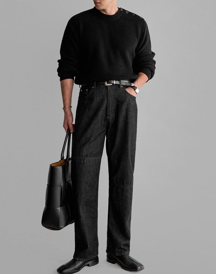 Cozy Knit Crewneck Sweater Classic Casual Style