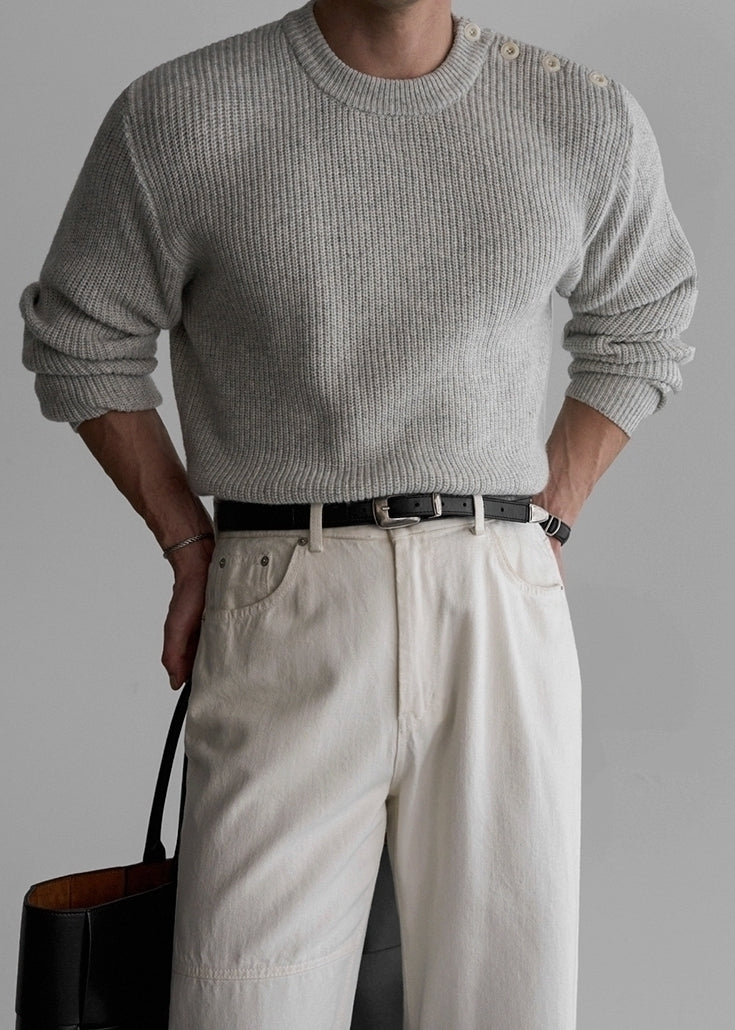 Cozy Knit Crewneck Sweater Classic Casual Style
