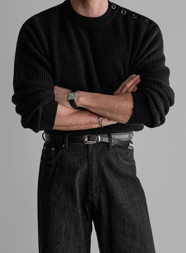 Cozy Knit Crewneck Sweater Classic Casual Style