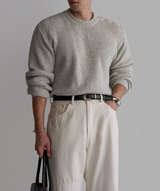Cozy Knit Crewneck Sweater Classic Casual Style