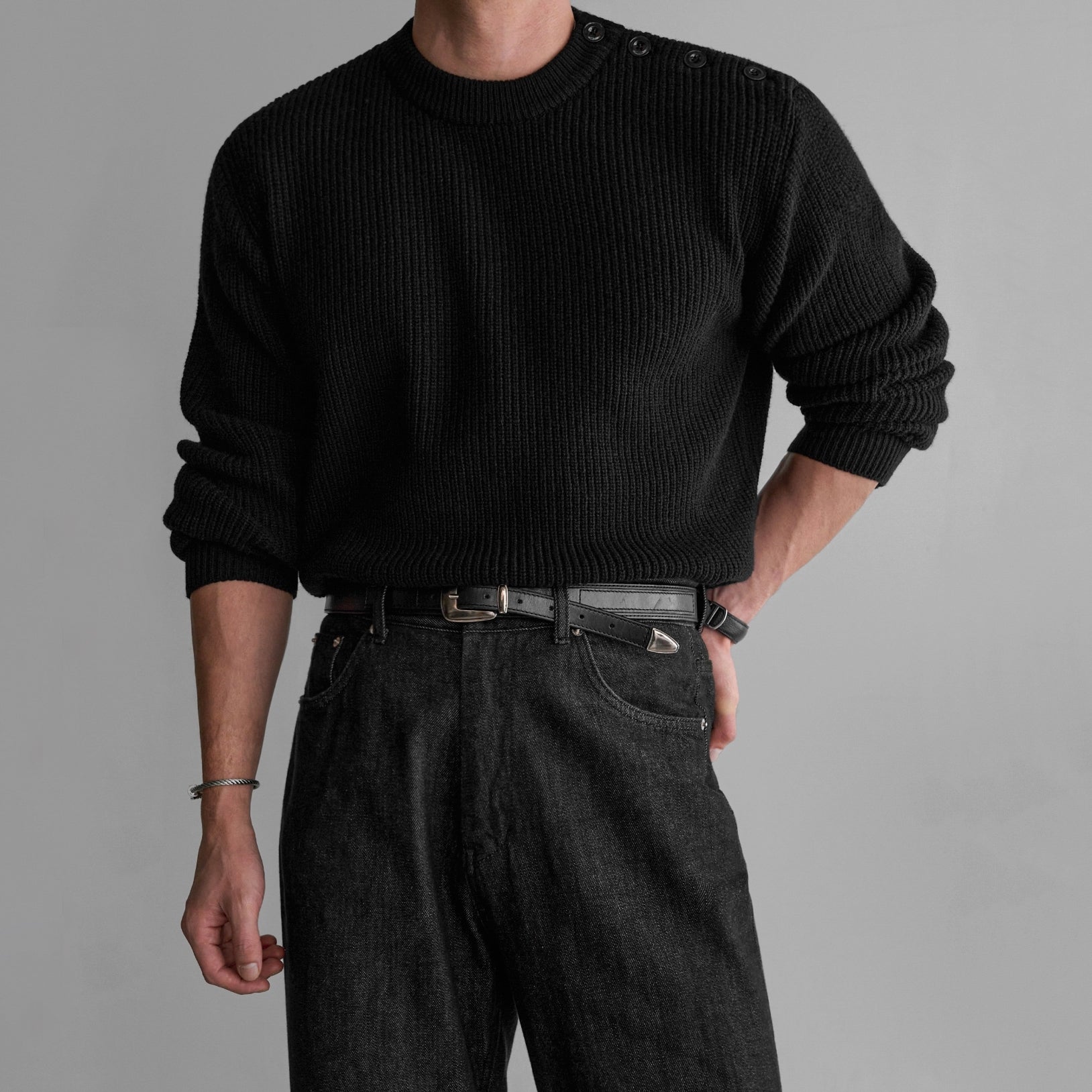 Cozy Knit Crewneck Sweater Classic Casual Style