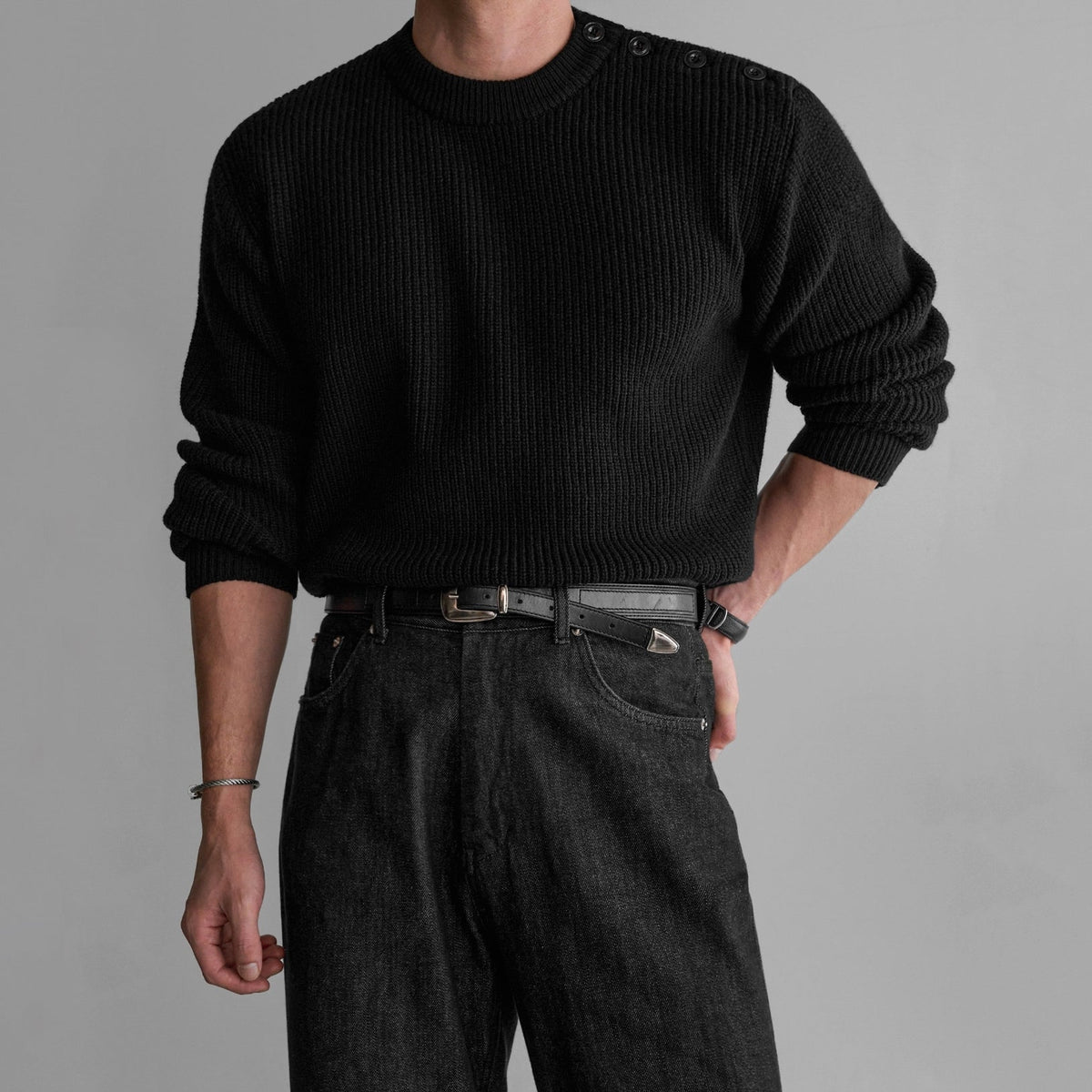 Cozy Knit Crewneck Sweater Classic Casual Style