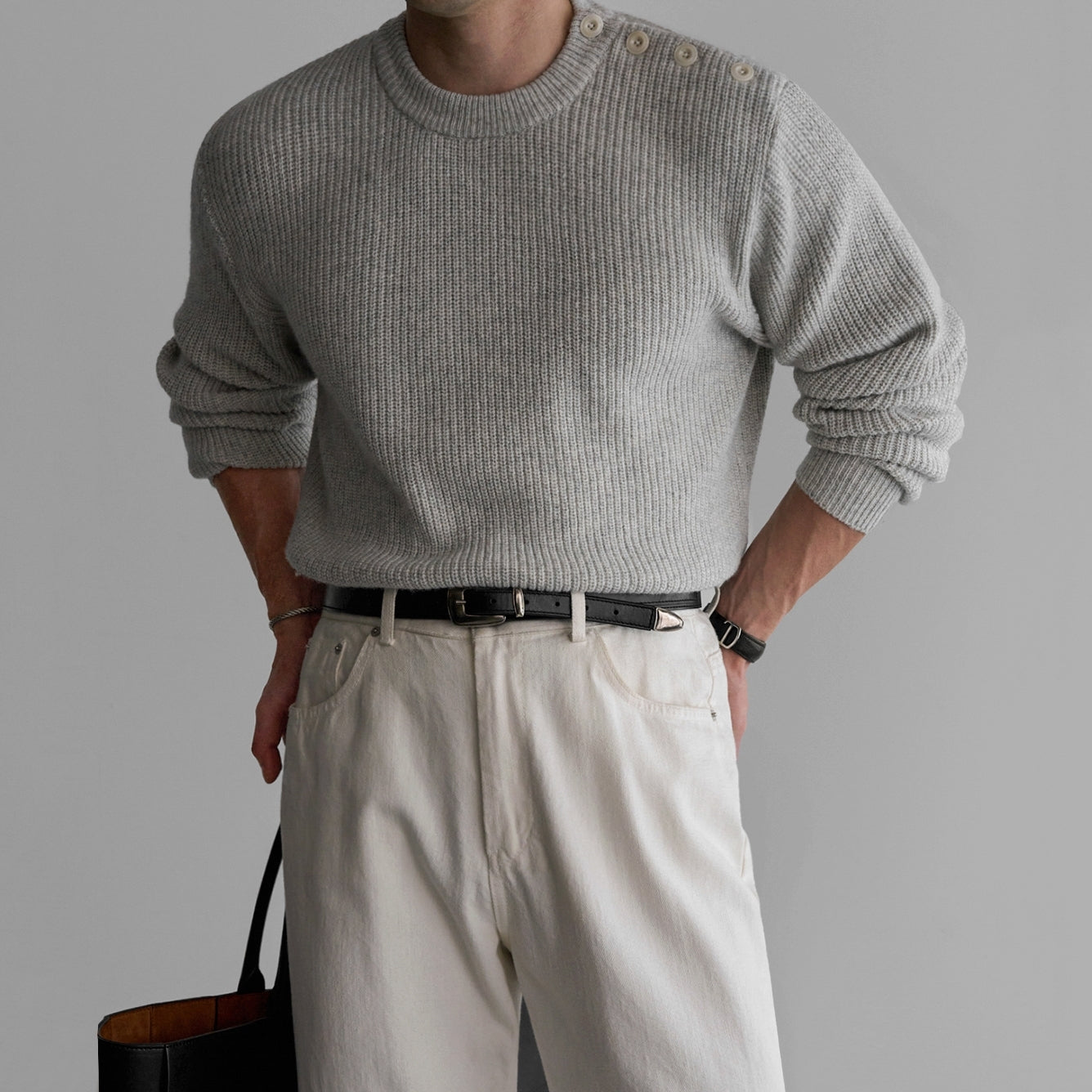 Cozy Knit Crewneck Sweater Classic Casual Style