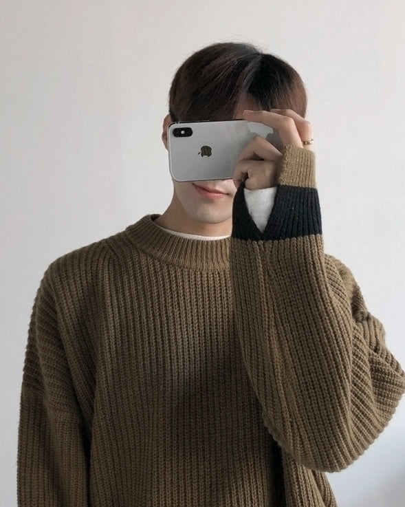 Cozy Knit Crewneck Sweater Relaxed Fit
