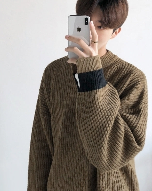 Cozy Knit Crewneck Sweater Relaxed Fit