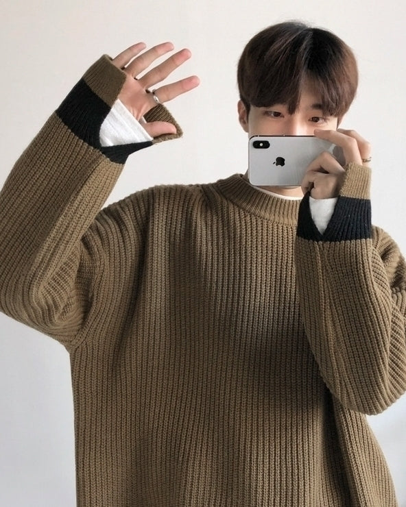 Cozy Knit Crewneck Sweater Relaxed Fit