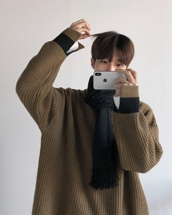 Cozy Knit Crewneck Sweater Relaxed Fit