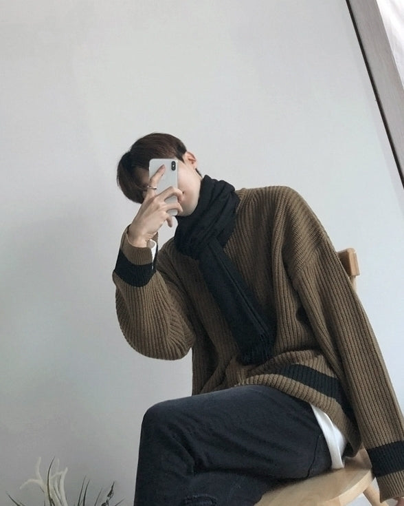 Cozy Knit Crewneck Sweater Relaxed Fit