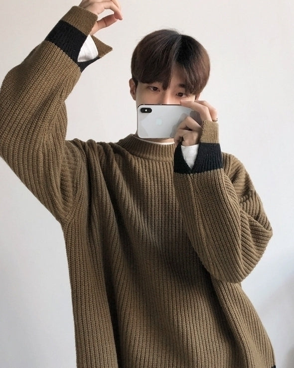 Cozy Knit Crewneck Sweater Relaxed Fit