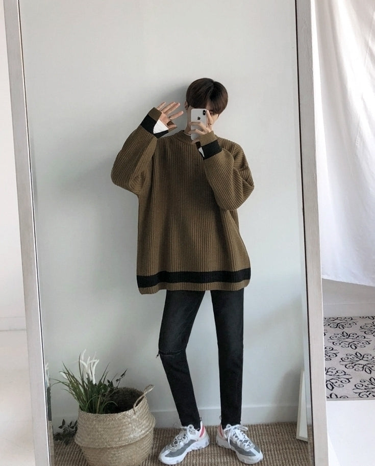 Cozy Knit Crewneck Sweater Relaxed Fit
