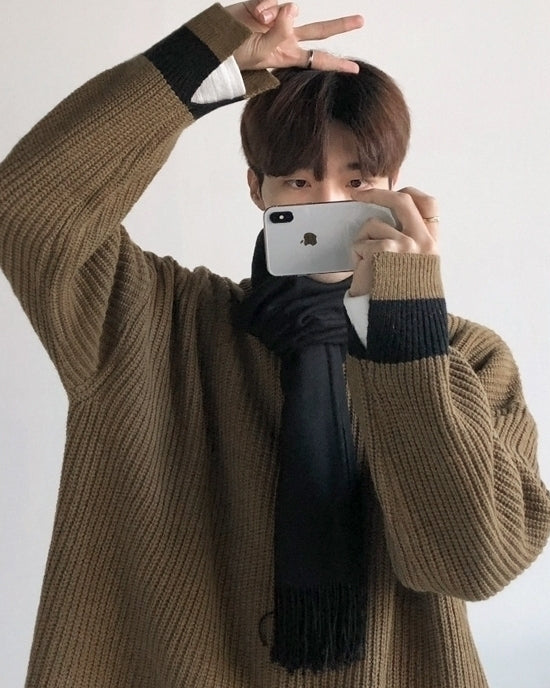 Cozy Knit Crewneck Sweater Relaxed Fit