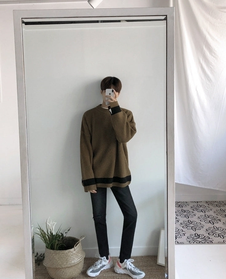 Cozy Knit Crewneck Sweater Relaxed Fit