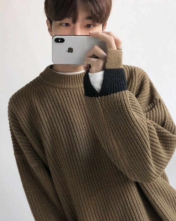 Cozy Knit Crewneck Sweater Relaxed Fit