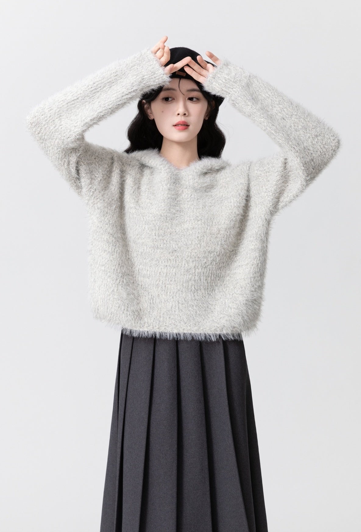 Cozy Knit Fleece Hoodie Sweater