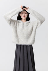 Cozy Knit Fleece Hoodie Sweater
