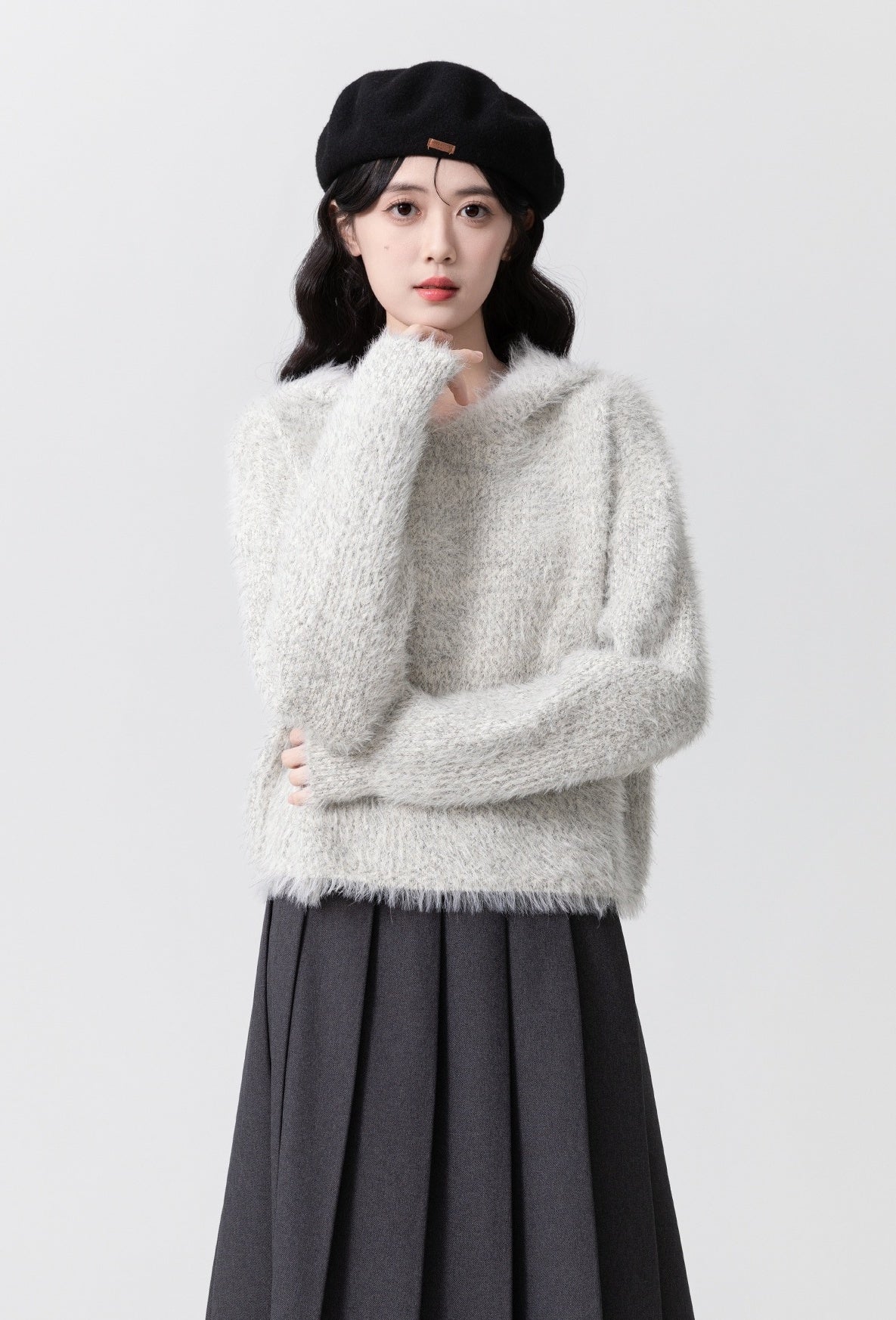 Cozy Knit Fleece Hoodie Sweater