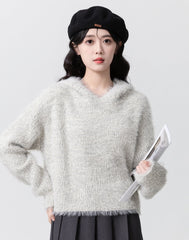 Cozy Knit Fleece Hoodie Sweater