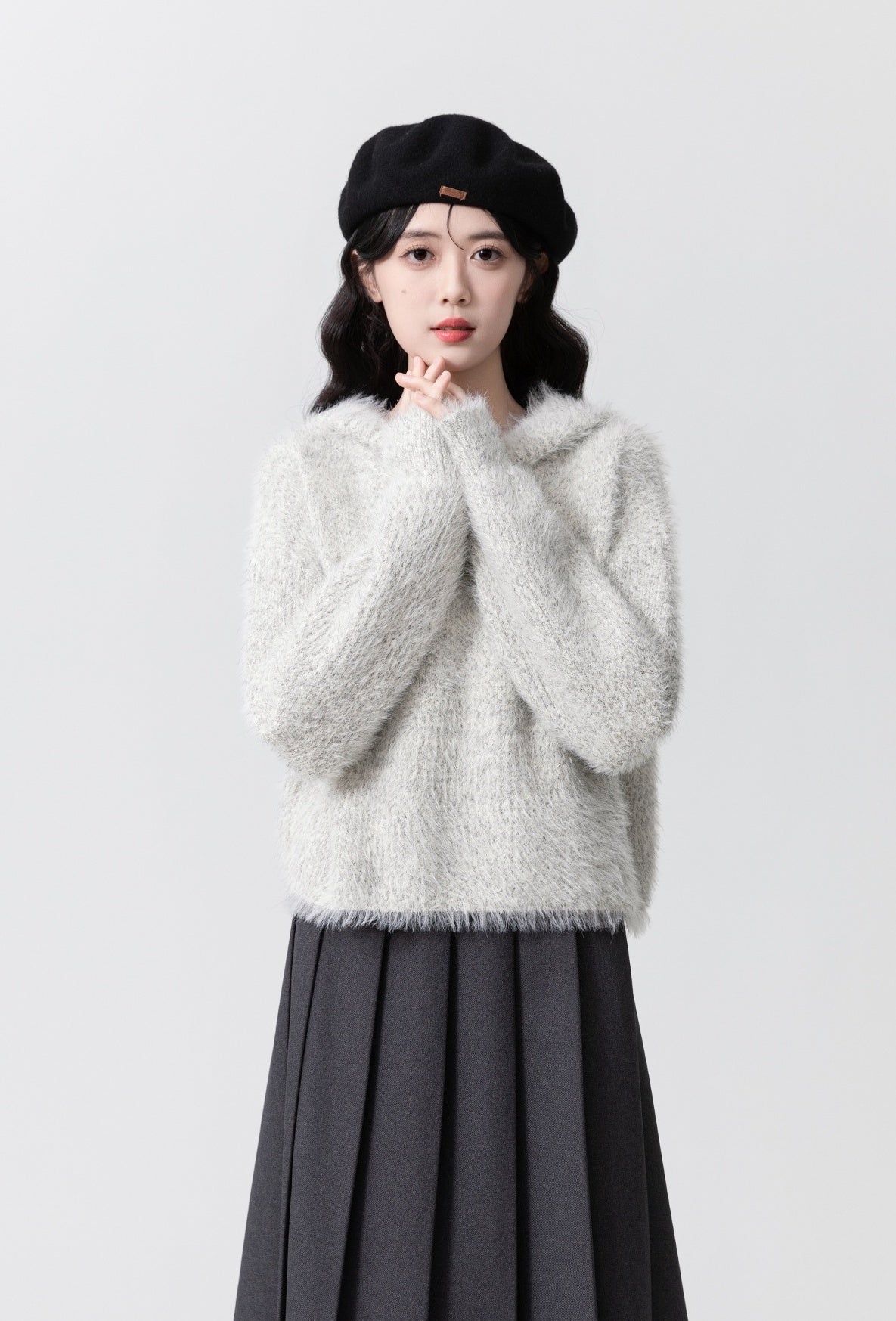 Cozy Knit Fleece Hoodie Sweater