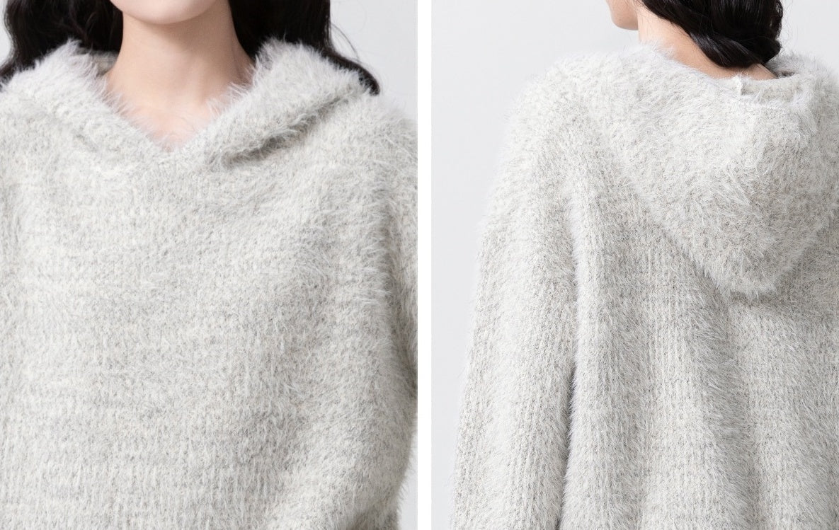 Cozy Knit Fleece Hoodie Sweater