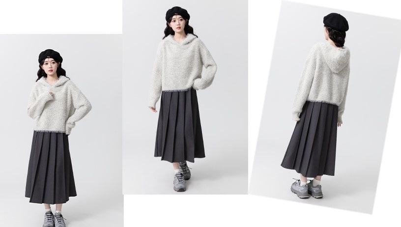 Cozy Knit Fleece Hoodie Sweater