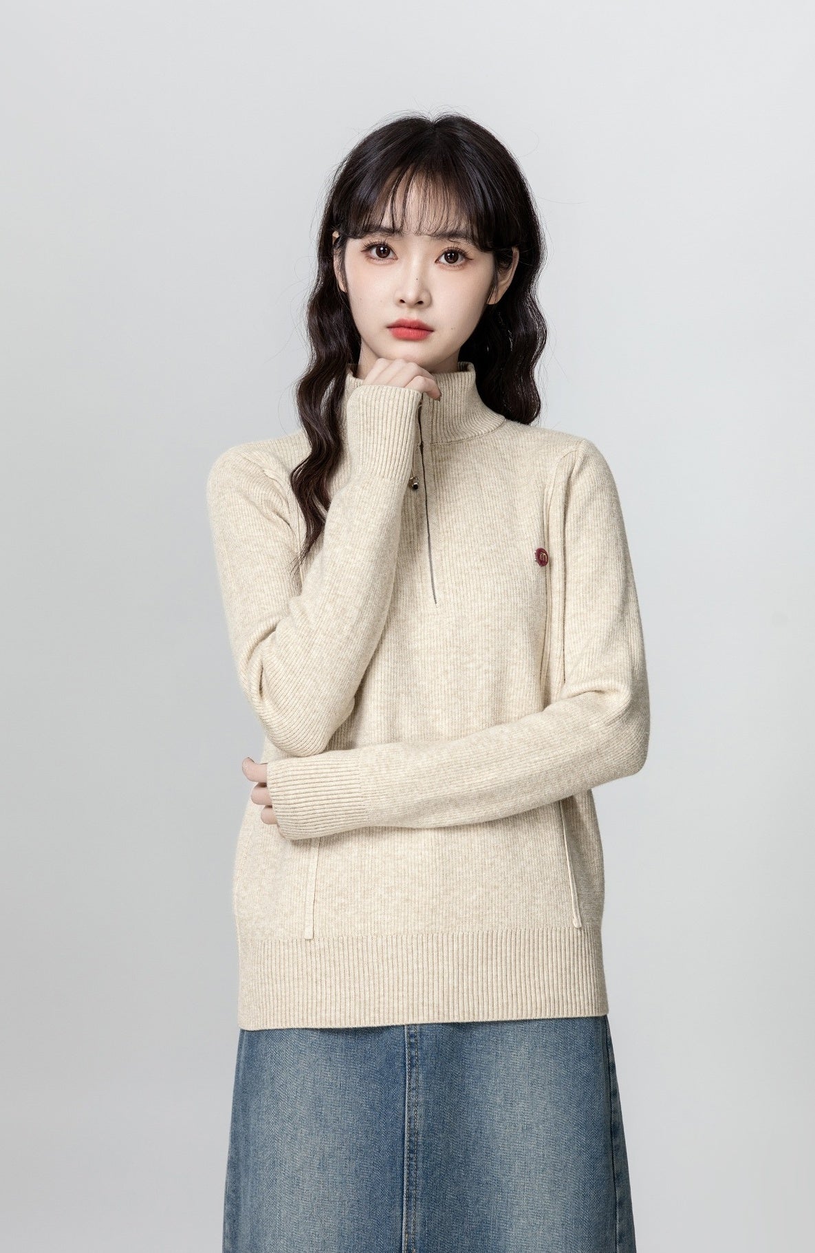 Cozy Knit Halfzip Sweater