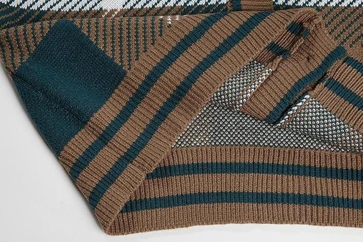 Cozy Knit Plaid Cardigan Sweater