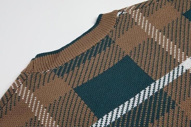 Cozy Knit Plaid Cardigan Sweater
